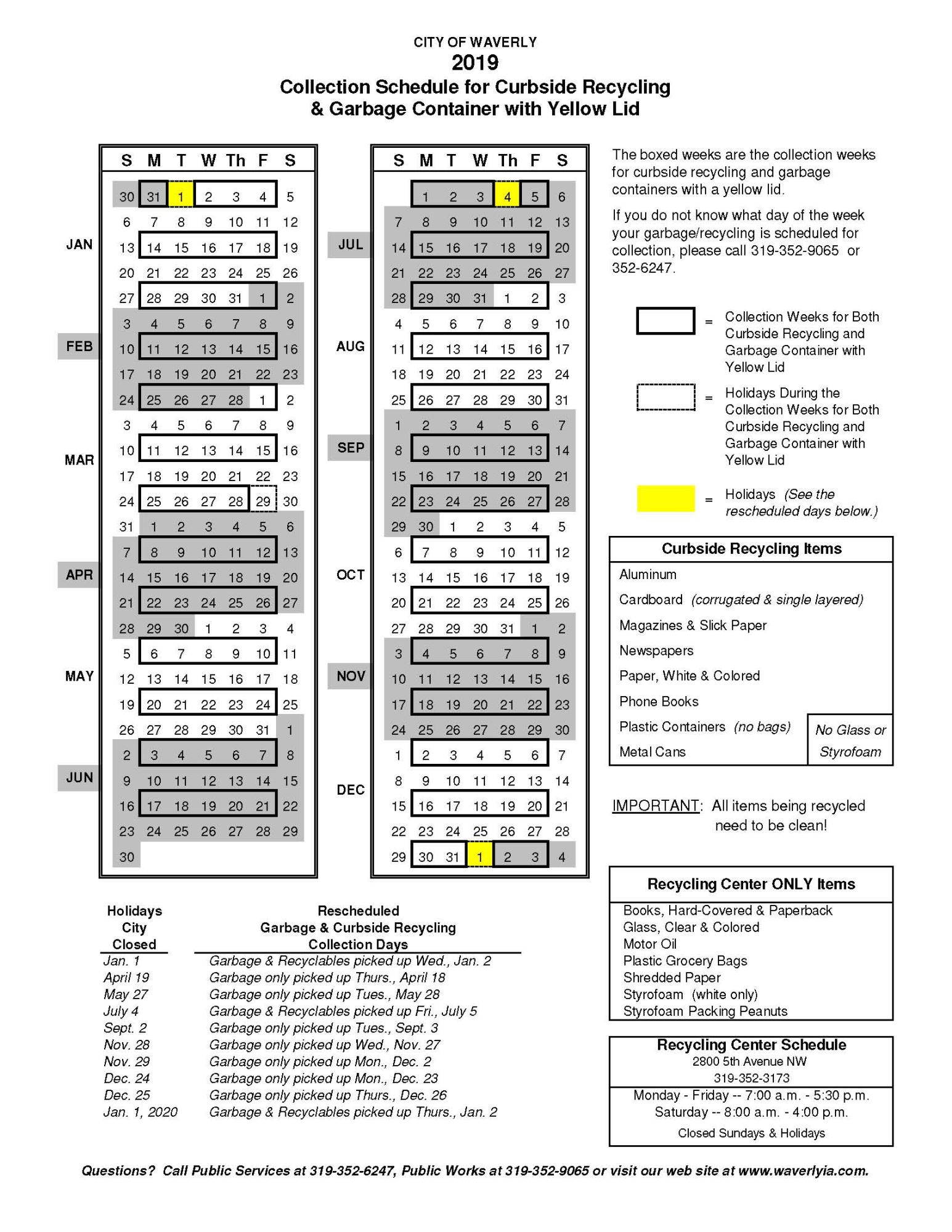 Beverly Recycling Calendar